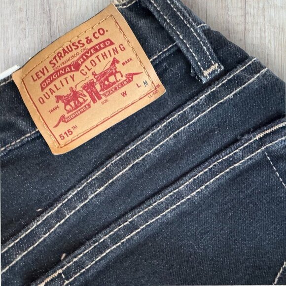 Vintage Y2K LEVI’S 515 Bootcut Low Rise Dark Wash Denim Jeans Made In USA 2002 - Picture 5 of 10
